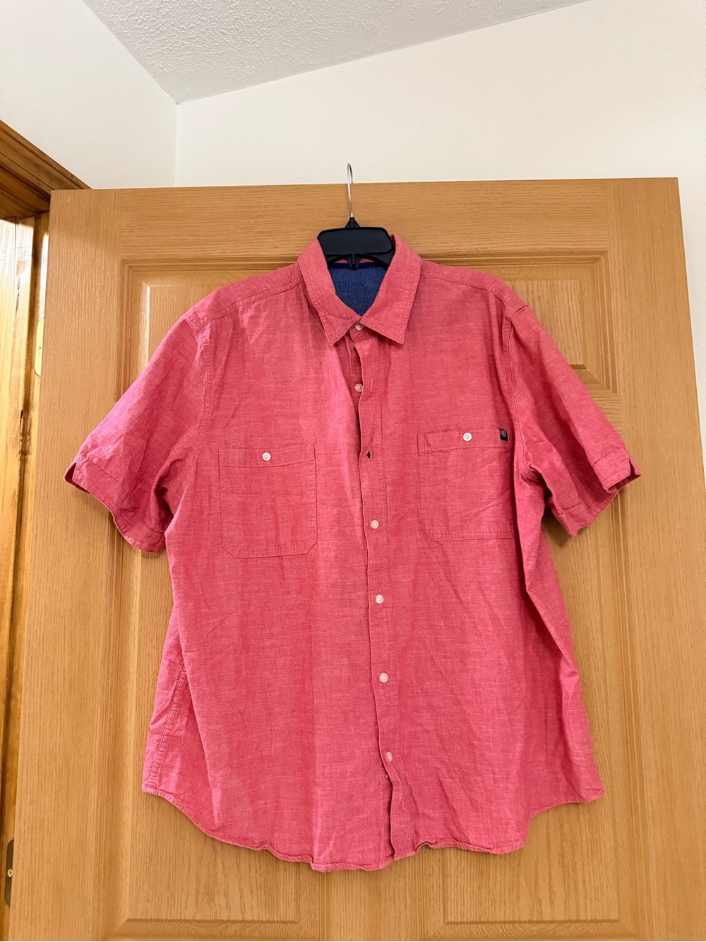 Chaps Coral Pink Short-Sleeve Button-Down Shirt